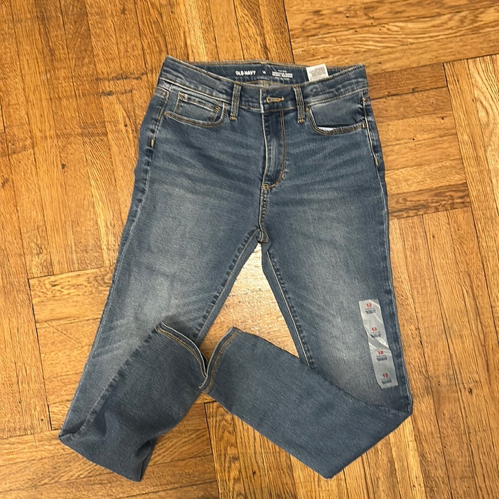 Old Navy Girls Sz 1 Rockstar Super Skinny Denim Jeggings Sz 12